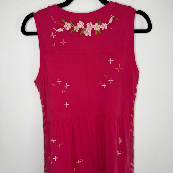 Johnny Was Ceretti Tiered Maxi Dress Pink Tiered Small Boho Artisan Resort Folk - Picture 6 of 13